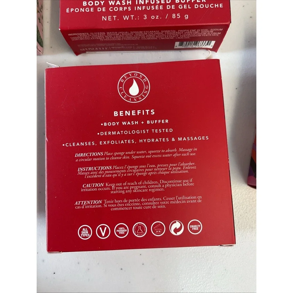 New Lot of‎ 5 Spongelle Body Wash Infused Buffers Unique Multi Use